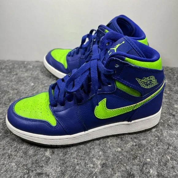Nike Air Jordan 1 Retro High PS Kids Concord Electric Green Blue 705300-407 4.5Y - Picture 12 of 16